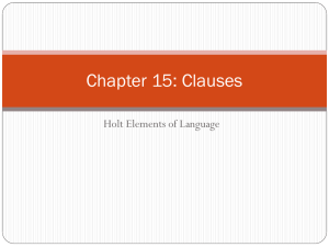 Chapter 15: Clauses