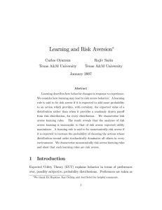 Learning and Risk Aversion"