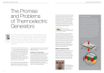 The Promise and Problems of Thermoelectric Generators - O