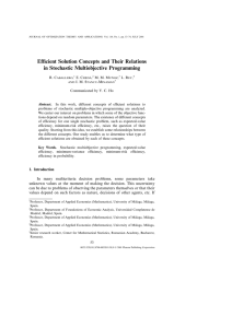 Efficient Solution Concepts and Their Relations in Stochastic