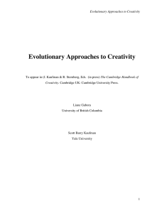 Evolutionary Approaches to Creativity