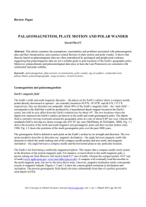 PALAEOMAGNETISM, PLATE MOTION AND POLAR WANDER