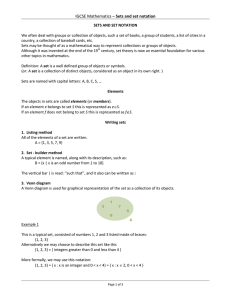 IGCSE Mathematics – Sets and set notation