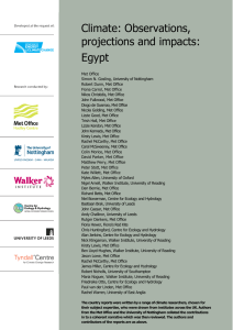 Climate: Observations, projections and impacts: Egypt