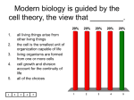 Modern biology is guided by the cell theory, the view that ______.