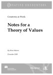 Notes for a Theory of Values
