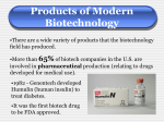 Products of Modern Biotechnology