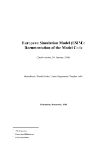 European Simulation Model (ESIM)