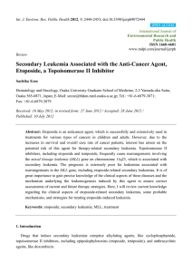 Secondary Leukemia Associated With The Anti-Cancer Agent