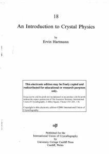 An Introduction to Crystal Physics