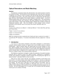 Optical Resonators and Mode Matching