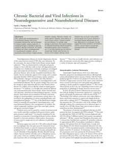 Chronic Bacterial and Viral Infections in Neurodegenerative and