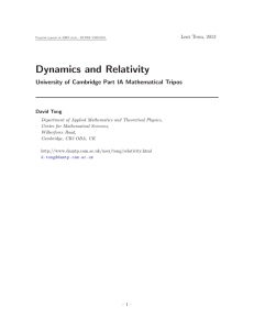 Dynamics and Relativity - damtp