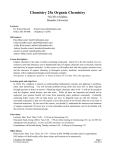 Chemistry 25a Organic Chemistry