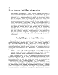 16 Group Meaning / Individual Interpretation