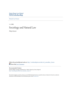 Sociology and Natural Law
