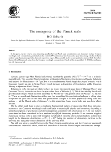 The emergence of the Planck scale