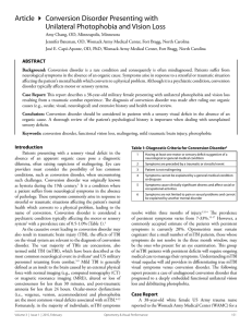 Article 4 Conversion Disorder Presenting with Unilateral