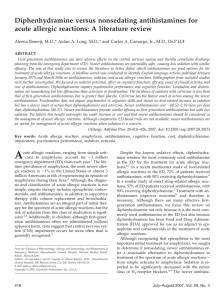 Diphenhydramine versus nonsedating antihistamines for acute