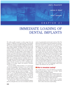 immediate loading of dental implants