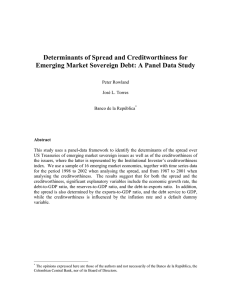 Determinants of Spread and Creditworthiness for Emerging Market