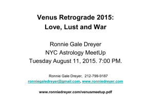 Venus Retrograde 2015: Love, Lust and War