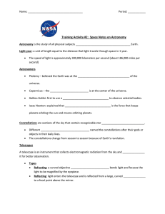 NASA Training Activity 2 Astronomy