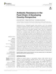 Antibiotic Resistance in the Food Chain: A Developing