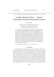 Coupled Quantum Dots — Spatial Correlations between Interacting