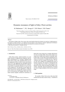 Dynamic resonance of light in Fabry–Perot cavities