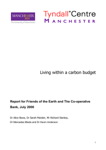 Living within a Carbon Budget
