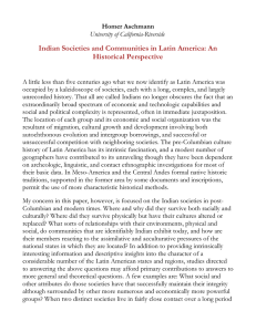Indian Societies and Communities in Latin America: An Historical