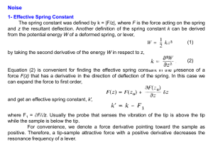1- Effective Spring Constant The spring constant was defined by k