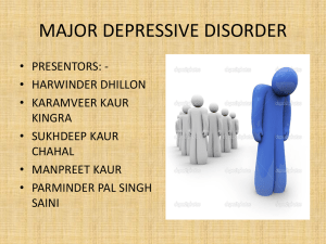 major depressive disorder - Sukhdeep`s e