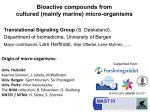 Bioactive compounds from cultured (mainly marine) micro