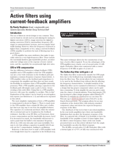 Active filters using current-feedback amplifiers