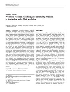 Predation, resource availability, and community structure in