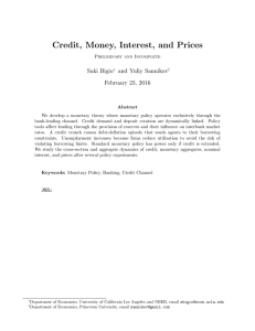 Credit, Money, Interest, and Prices
