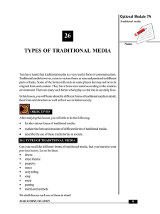 TYPES OF TRADITIONAL MEDIA