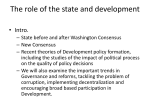 The role of the state and development