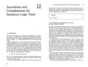 Soundness and Completeness for Sentence Logic Trees