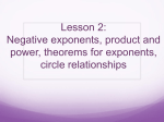 Lesson 2: Negative exponents, product and power, theorems for