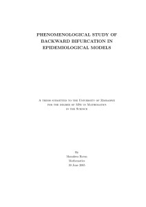 phenomenological study of backward bifurcation in epidemiological