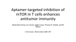 Aptamer-targeted inhibition of mTOR in T cells enhances antitumor