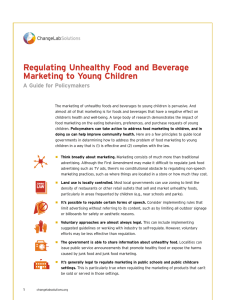 Regulating Unhealthy Food and Beverage Marketing to Young