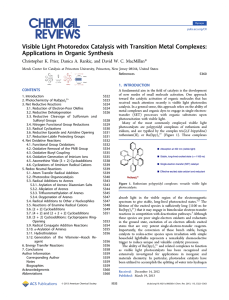 Visible Light Photoredox Catalysis with Transition