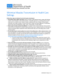 Minimize Measles Transmission in Health Care Settings