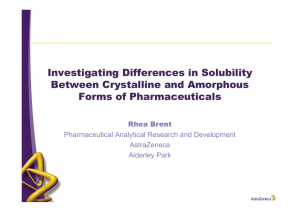 Investigating Differences in Solubility between Crystalline