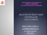Ablation of right sided ventricular tachycardias