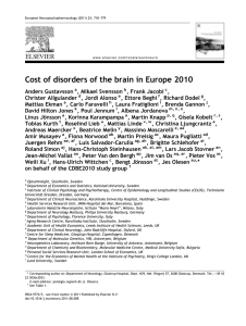 Cost of disorders of the brain in Europe 2010